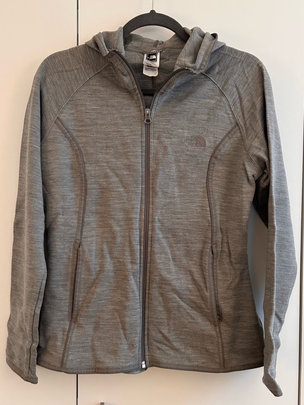 The North Face Heather Gray Full-Zip Hooded Jacket
